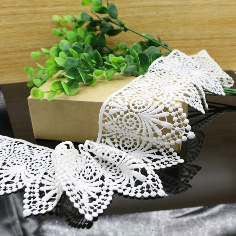 2 Yards 8cm Costume Decor Trimming Embroidery Sew DIY Craft Off-white Lace Trim New M32016