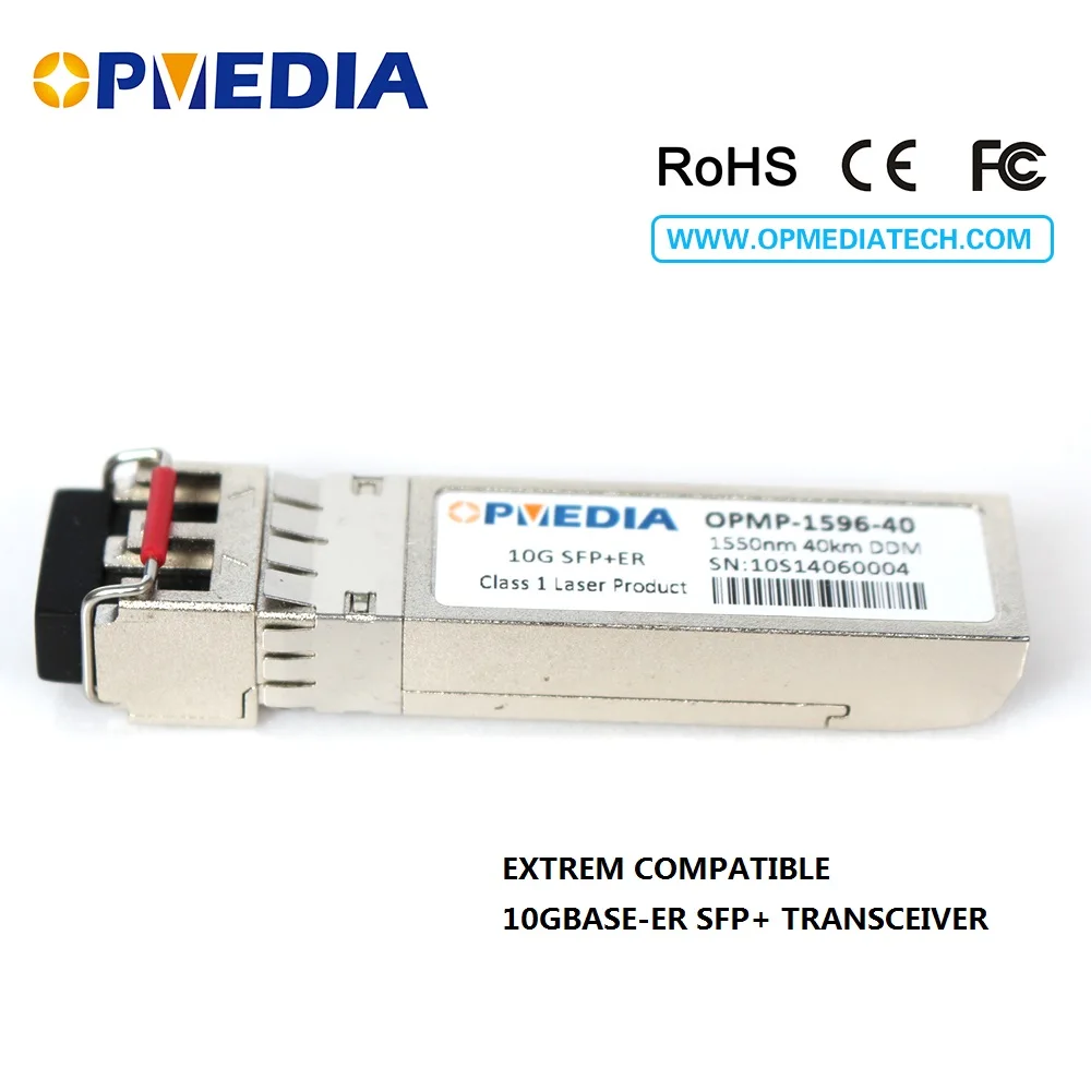 

Compatible with Extrem 10GBASE-ER SFP+ transceiver,10G 1550nm 40km SFP+ optical module with LC connector and DDM,FREE SHIPPING!