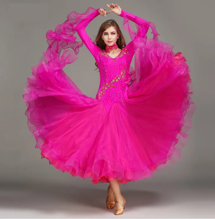 

6 colors sequins ballroom waltz dresses for ballroom dancing Standard Competition standard dance dress woman foxtrot dress