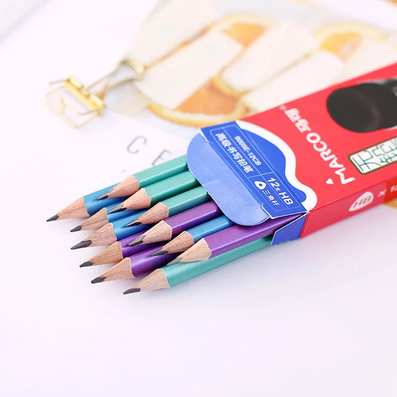 Marco 9005 triangle penholder pencil, children easy grip posture, HB pupil writing pencil