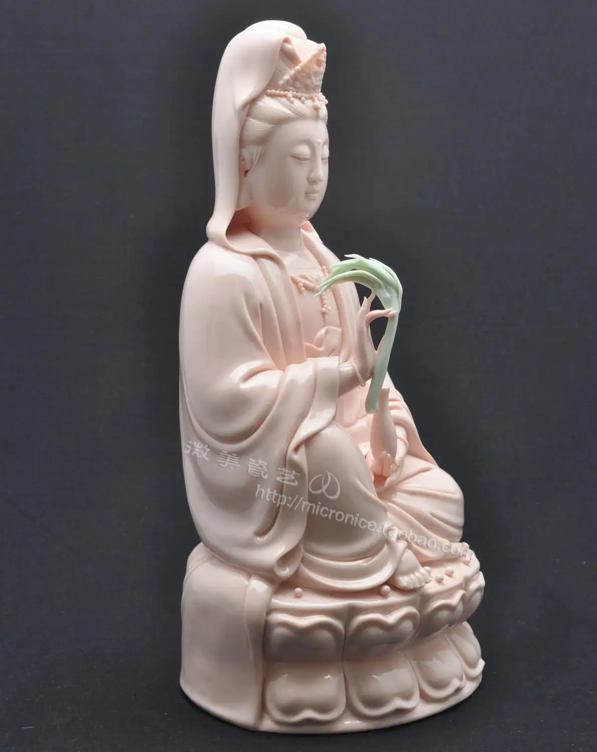 12 inch pink sitting ancient lotus Guanyin Buddha Guanyin Buddha Buddhist Arts and crafts porcelain ceramic ornaments like Buddh