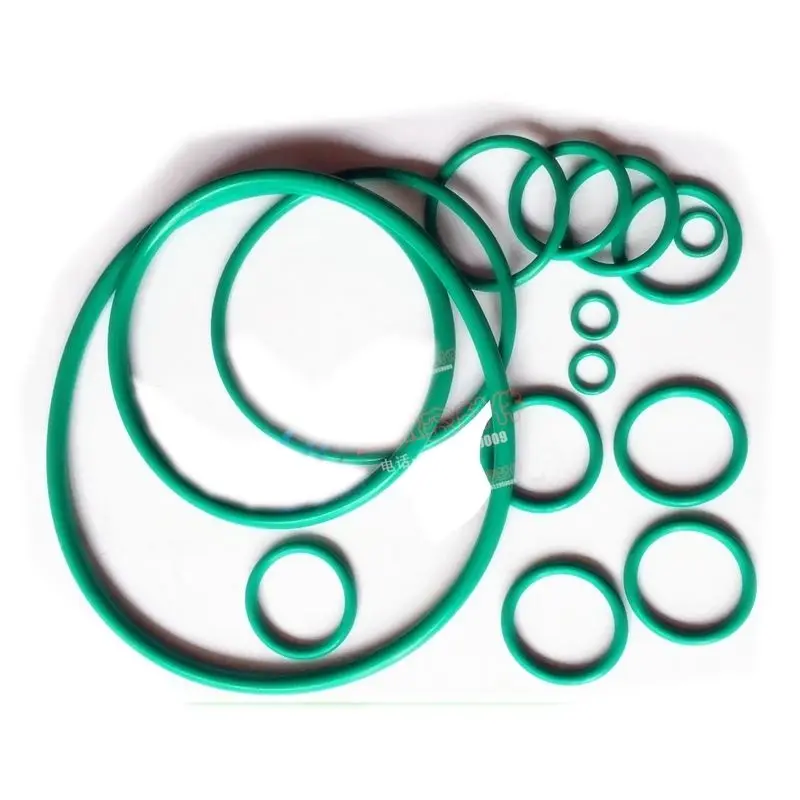 

50pc 4mm-10mm Outside Dia x 1.5mm Thickness Green Fluorine Rubber O Ring Grommet