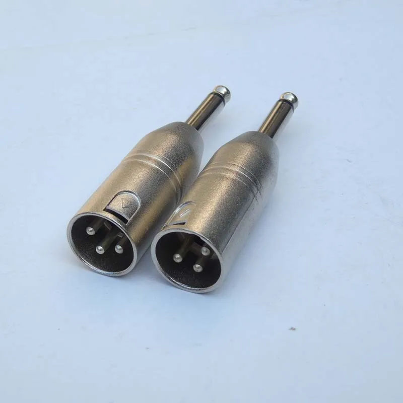 

High Quality 20pcs/lot Locking Male XLR to Male 1/4" 6.35mm Mono Jack Connector Adapter