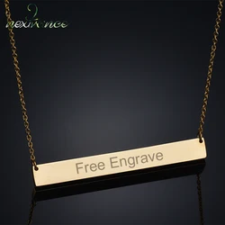Nextvance-collar con colgante grabado de barra de 50mm, 3 colores, placa de nombre personalizada, collares con letras para regalo de joyería personalizada