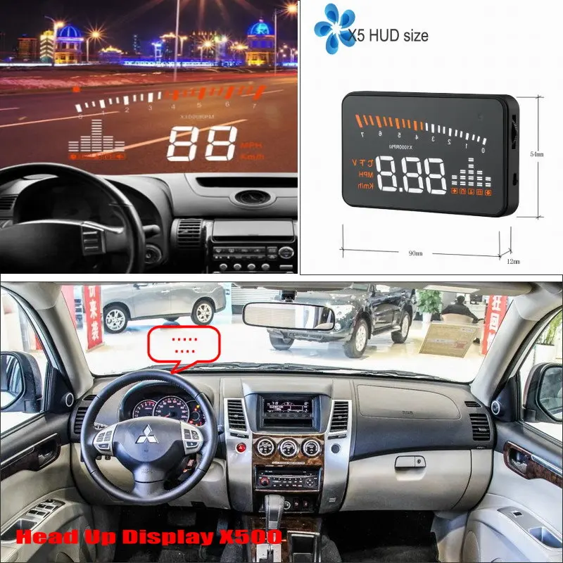 For Mitsubishi Pajero Sport / Pajero Dark 2010-2024 Car HUD Head Up Display Driving Screen Projector Refkecting Windshield