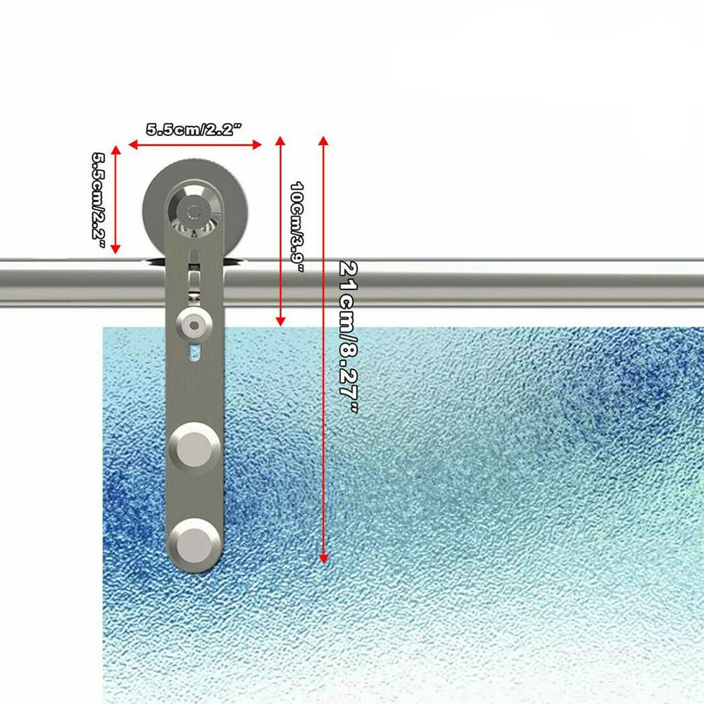 LWZH Stainless Steel Sliding Barn Door Hardware Basic Track Hardware Kit Round-Shaped  with Big Roller Track Roller