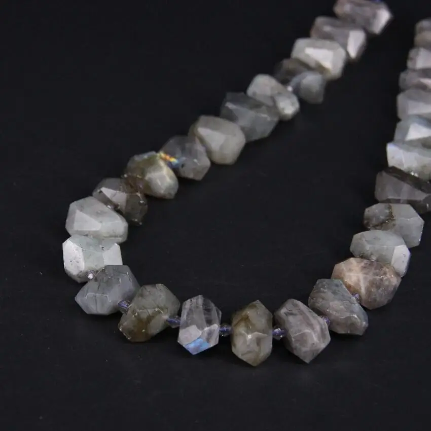 

15.5"/strand Natural Flash Labradorite Freeform Faceted Nugget Loose Beads,Gems Stone Cut Nugget Pendant Beads Jewelry Making