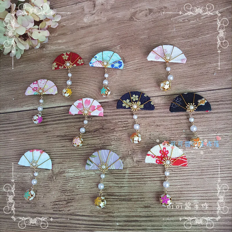 Japanese Girl and Wind Kimono Flower Han Suit Fan-side Lace Women Edge Clip