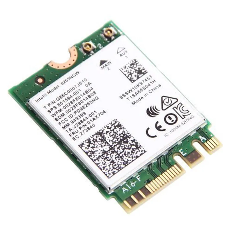 Intel Wireless-AC 8265 Dual Band 2.4G/5Ghz Wifi Bluetooth Wlan For 8265NGW NGFF 802.11ac 867Mbps 2x2 MU-MIMO BT 4.2 Card