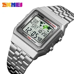 LED Digital Men's Watch Sports Watches Men Relogio Masculino Relojes Stainless Steel Military Waterproof Wrist watches SKMEI