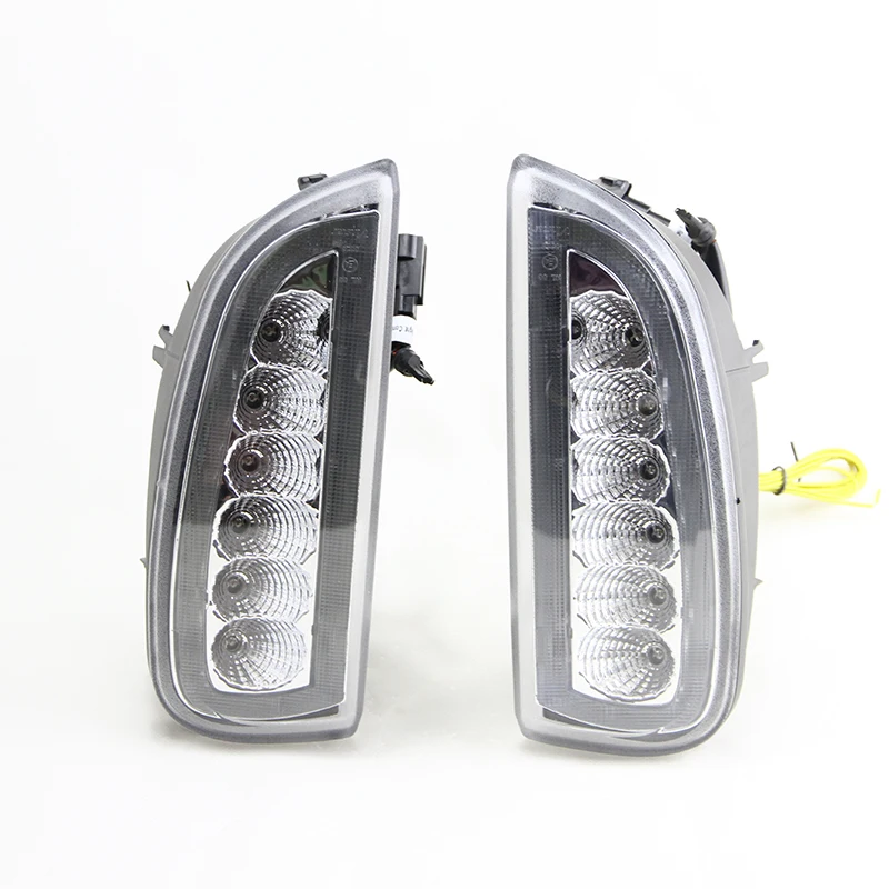 Clear Led Side Marker Turn Signal Lights White/Amber + Led DRL Daytime Running Light For Porsche Cayenne 957 2007-2010