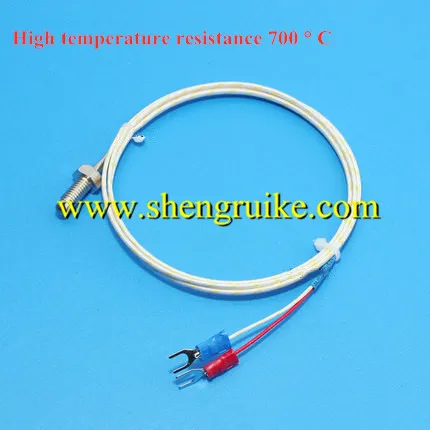 K type M6 screw thermocouple K type high temperature 700  temperature measuring line HH-K-24 thread temperature probe