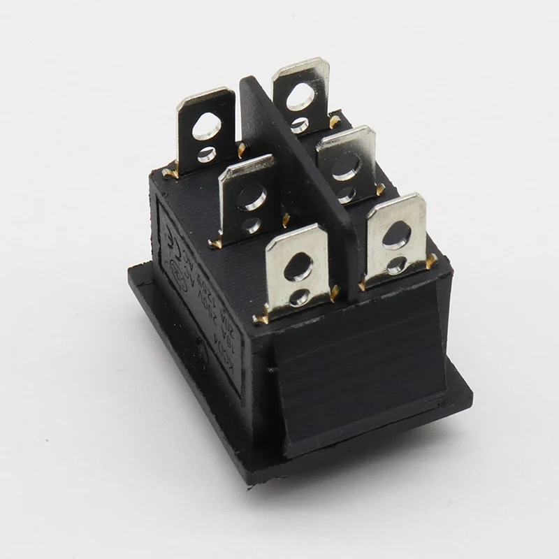 2 pcs momentary rocker switch 6 flat pins,double sides spring return to middle after released
