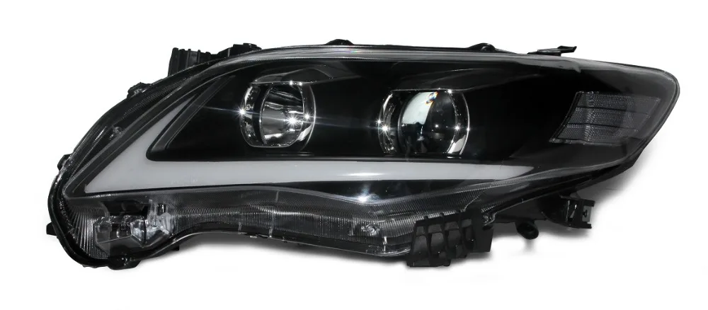 Pair Of Car Headlight Assembly For TOYOTA COROLLA 2011- Tuning Headlight Lamp Parts Daytime Running Light Bi Xenon project lens