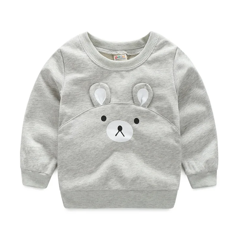 

2022 new Spring autumn children T-shirt 3D cartoon bear tops Boys girls pure cotton sweatshirts Baby clothing kids pure color
