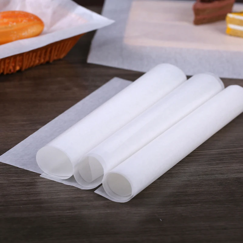 500pcs Waterproof Food Grease Paper Bread Oil Papers Food Wrappers Sheet  Burger Fries Wrapping Wax Paper 12'' 30x30cm