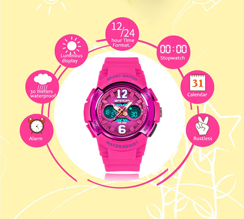 Women's LED Digital Sports Watch description 7