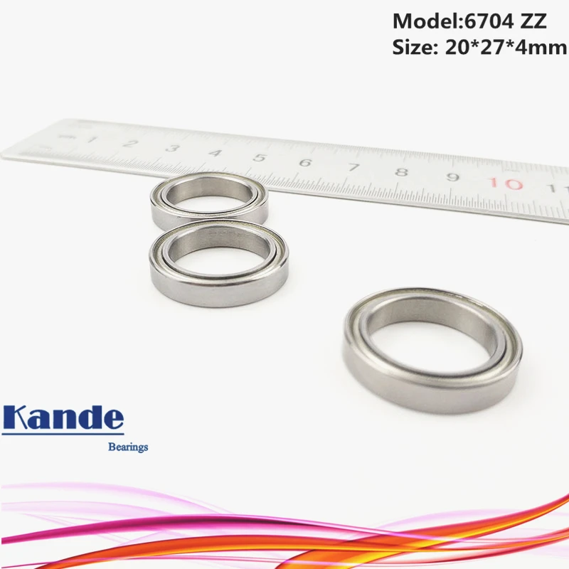 

6704ZZ 4pcs 20x27x4 ABEC-1 6704 ZZ Thin Section Deep Groove 6704 Ball Bearing