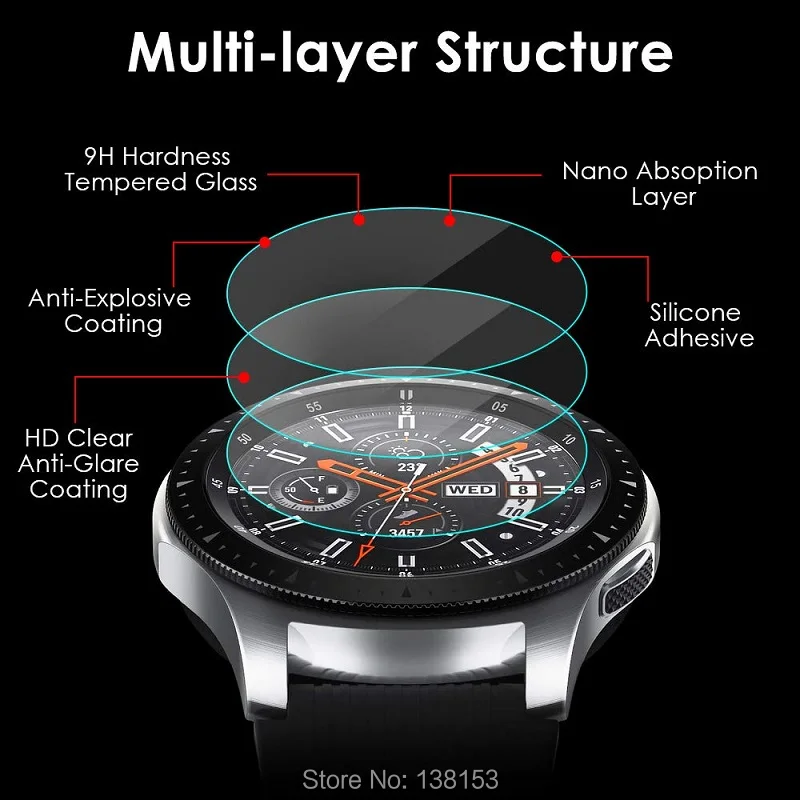 5pcs Round Smart Watch Screen Protector Diameter  43mm 42mm 41mm 40mm 39mm 38mm 37mm 36mm 35mm Tempered Glass Protective Film