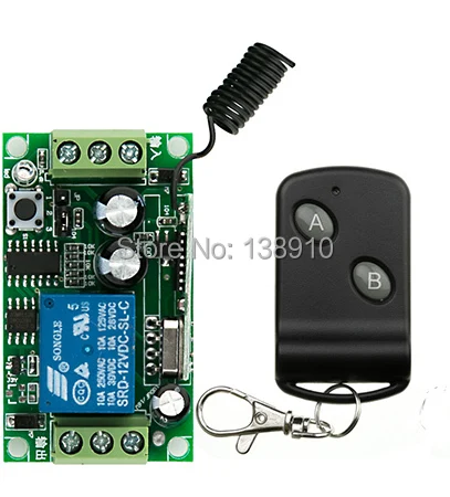 

DC12V 1CH 10A RF Wireless Remote Control Switch System 1 transmitter & 1receiver relay Receiver Smart Home Switch lamp/ window