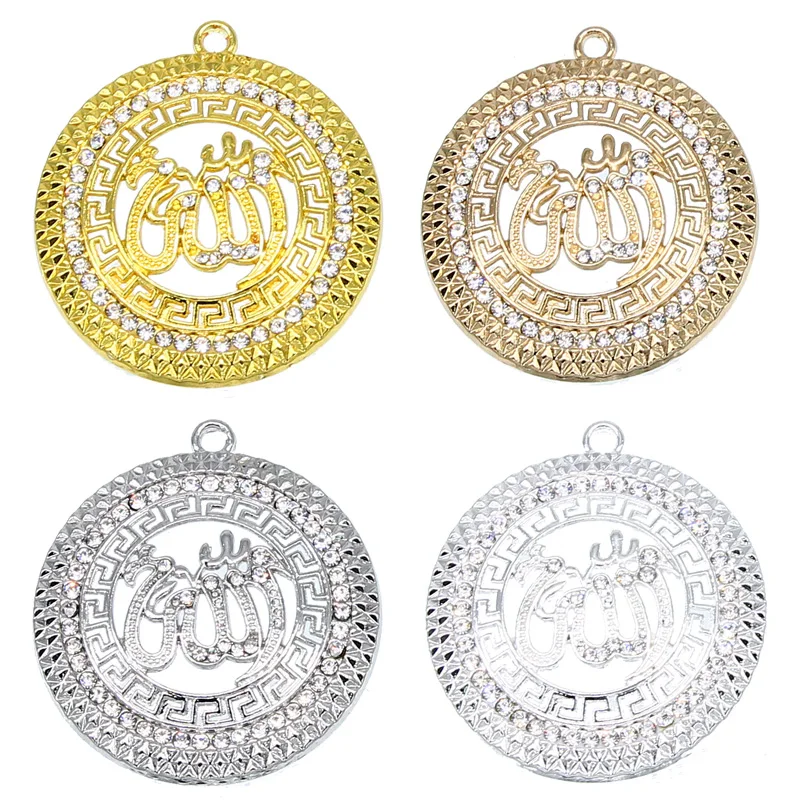 3pcs Arabian Lady Gold  Muslim Islamic God Allah Charm Pendant Necklace Accessories Jewelry Ramadan Gifts