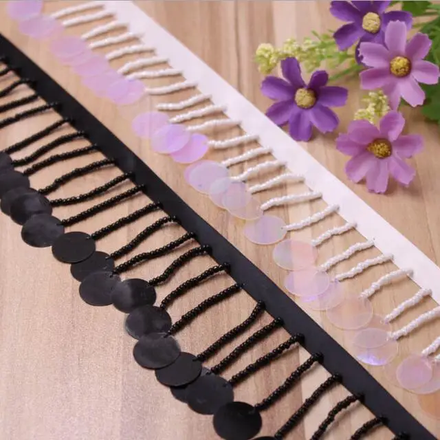 

10 ярдов с пайетками и бахромой, отделка бисером, кружевная лента, сделай сам, кисточки, швейный материал, одежда для сцены, кружевная сумка с шарфом, аксессуары