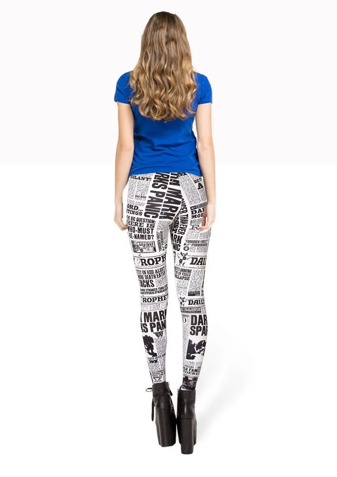 หนังสือพิมพ์ Leggings รอยสักผู้หญิงกางเกงหนังสือพิมพ์ออกกำลังกาย3D พิมพ์กีฬาผู้หญิงเซ็กซี่กางเกง Leggings Soft Body Shape