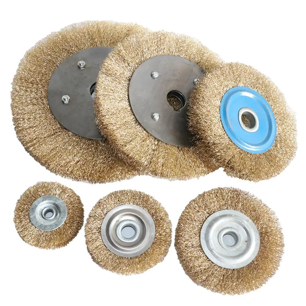 

1pc 2pc Flat Wire Wheel Brush 3”-8“ for Bench Grinder Polishing Abrasive Tool For Metal wood Derust Deburring remove paint