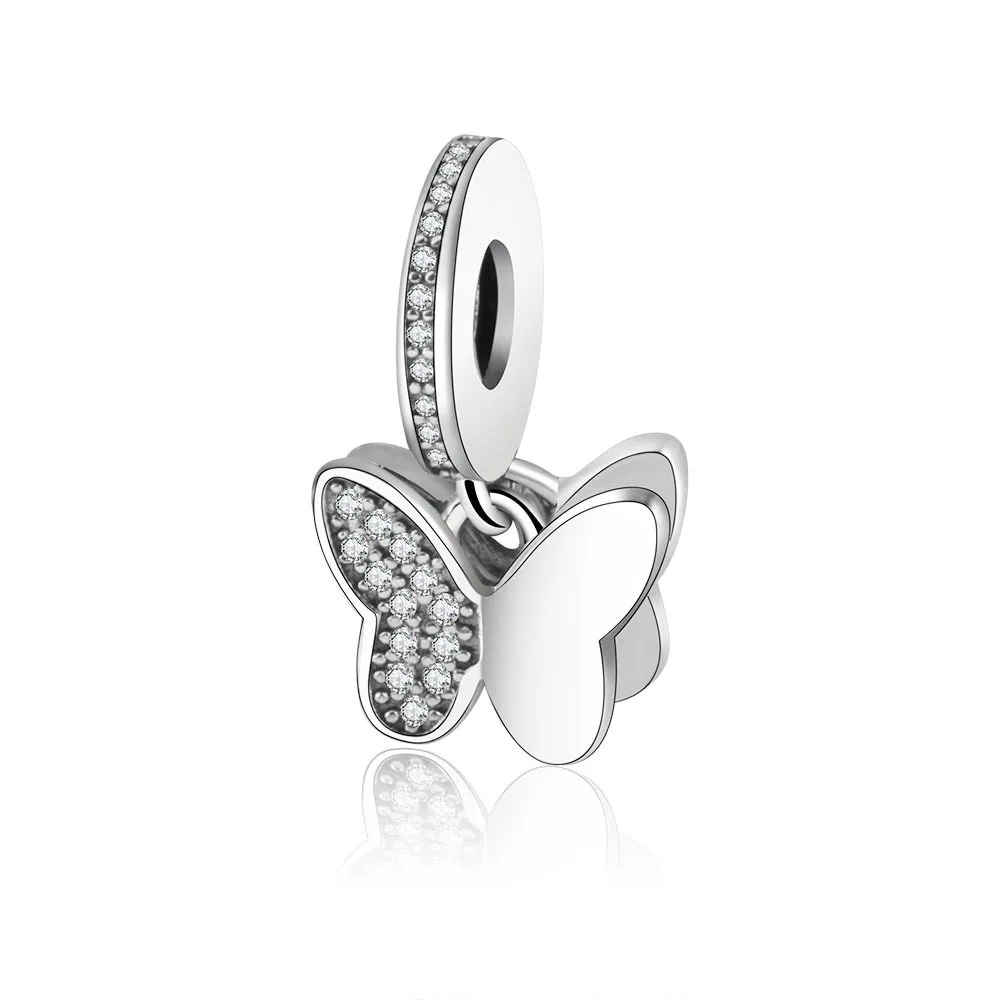 

Authentic 925 Sterling Silver Charm Flying Butterfly Crystal Pendant Beads For Original Pandora Charm Bracelets &Bangles Jewelry