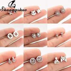 Shuangshuo Animal Butterfly Earings For Women Stud Earrings Stainless Steel Tiny oorbellen Pendientes Small Earing brinco