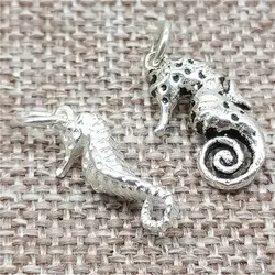 5pcs of 925 Sterling Silver Sea Horse Seahorse Charms Pendants for Ocean Beach Bracelet Necklace