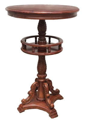 European Style Solid Wood Bar Table  American Style Carved High Table Home Round Bar Counter