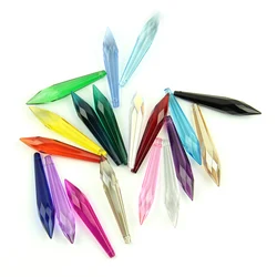 63Mm 10Pcs/50Pcs/100Pcs Mixcolor Glas Kristal Veelzijdige Ijspegel U-Drop Prisma Hangers voor Lamp Decor Hot Verkoop