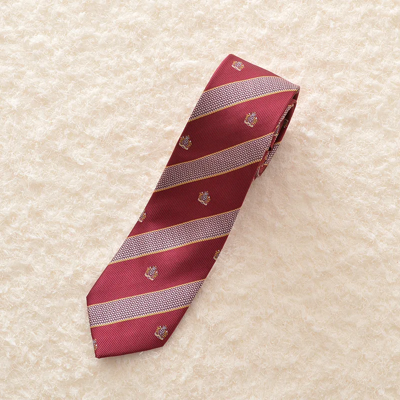 Japanese JK Uniforms Neck-tie Crown stripes embroidery jacquard tie