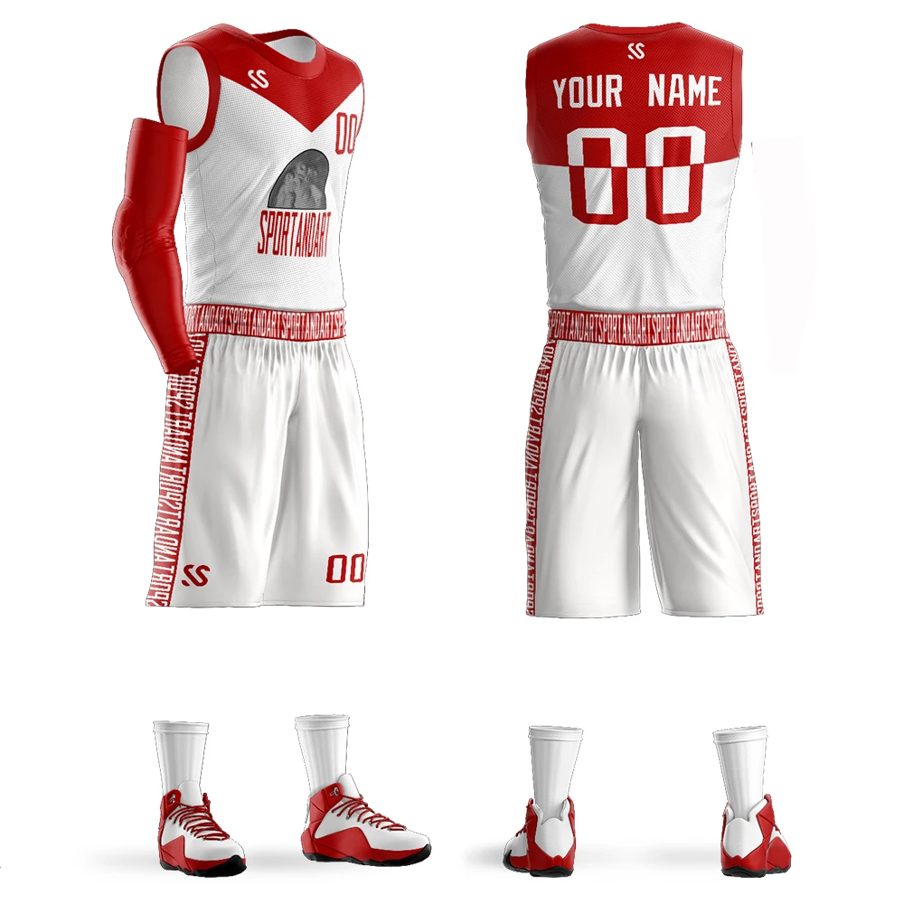 Custom Mens Youth Basketball Jerseys Basketball Set Clothes Breathable Team Sport Tracksuit Sleeveless Sportswear DIY Uniforms