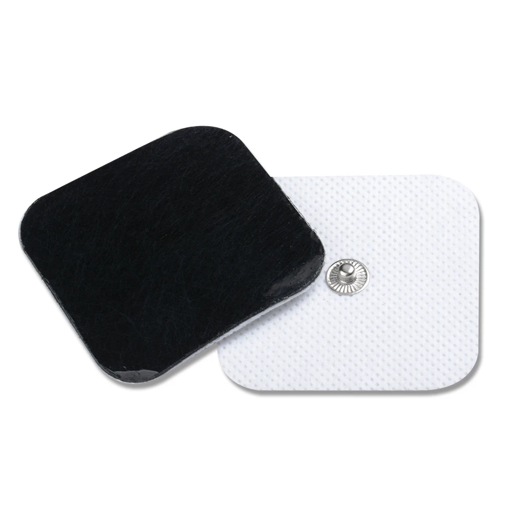 10 Pairs Conductive Electrodes Pads Use For TENS/EMS Unit Size 5cm*5cm With Button 3.5mm