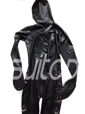 Suitop-Combinaison Catsuit en Latex de Caoutchouc pour Homme, Body à Couverture Complète