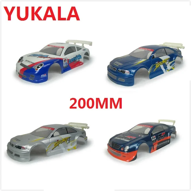 YUKALA rc car parts PVC painted shell body for 1/10  R/C racing Car Body Shell 200mm