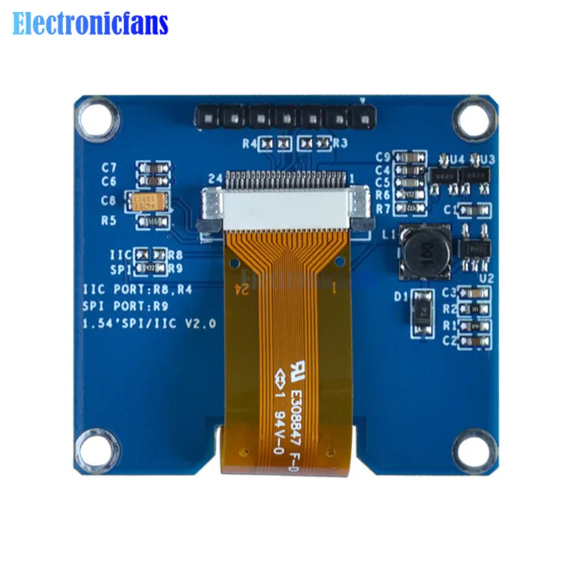 1.54 inch SSD1309 OLED Display Module 128x64 SPI IIC I2C Interface OLED Screen Board 3.3-5V UART for arduino Yellow/White/Blue