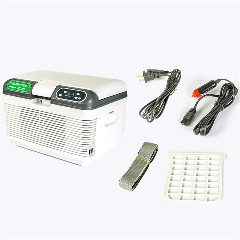 12L DC 12V/24V Portable Car Refrigerator No Compressor Mini Auto Fridge Truck Home Freezer Travel Dual-core Cooler Box