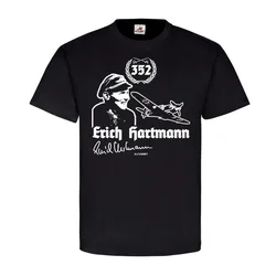 Erich Hartmann Me109 Luftwaffe Ritterkreuz Trager Fliegerass Unterschrift #22005 2018 Creative Novelty Style Cotton T Shirts