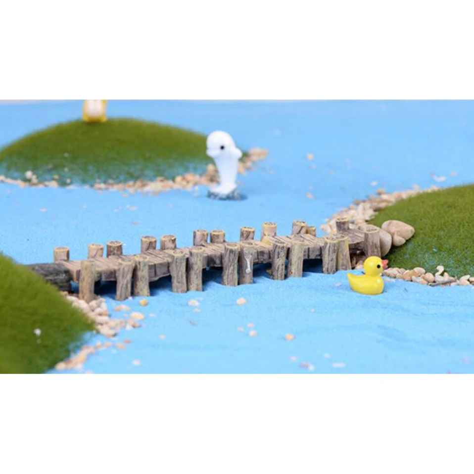 1 Pcs Corridor Harbour Yellow Gray Bridge Fairy Home Garden Miniature Figurines  Mini Craft Micro Party DIY Decoration