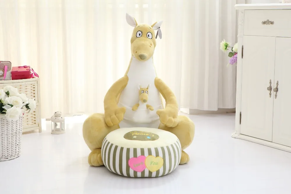 

lovely plush yellow kangaroo tatami cartoon kangaroo sofa children's sofa gift about 70cm