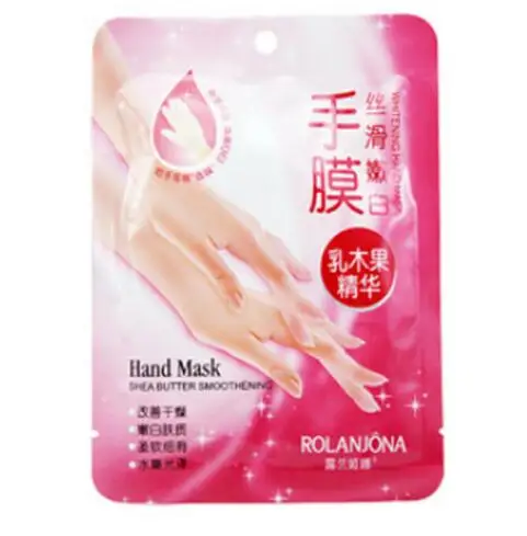 Rolanza – masque pour les mains, soins pour la peau, 10 pièces = 5 paires, beurre de karité Essence, blanchissant doux, chanfrein