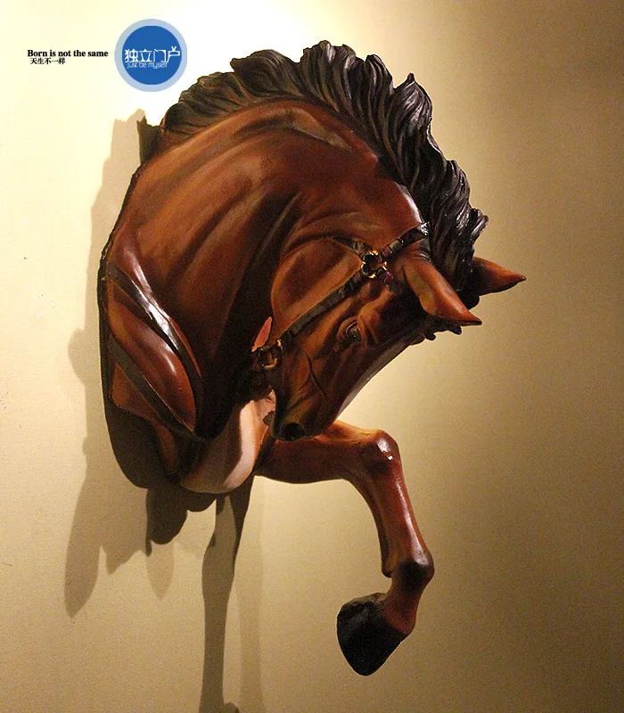 American country European resin horsehead hanging. War horse head wall act the role ofing to hang