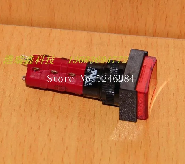 [SA]M16 with lock button switch DECA   Progressive Alliance three -way normally open normally closed rectangular red button D16