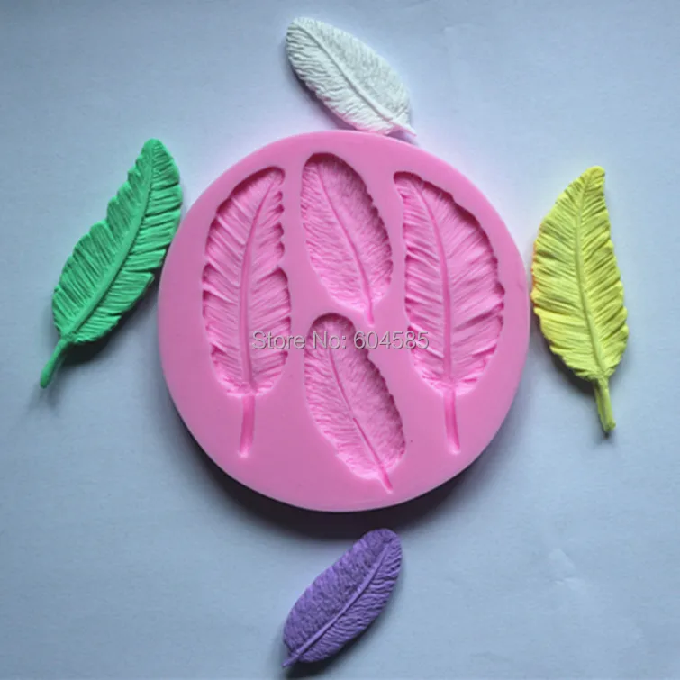 feather collection fondant cake molds soap chocolate mould for the kitchen baking  FM177