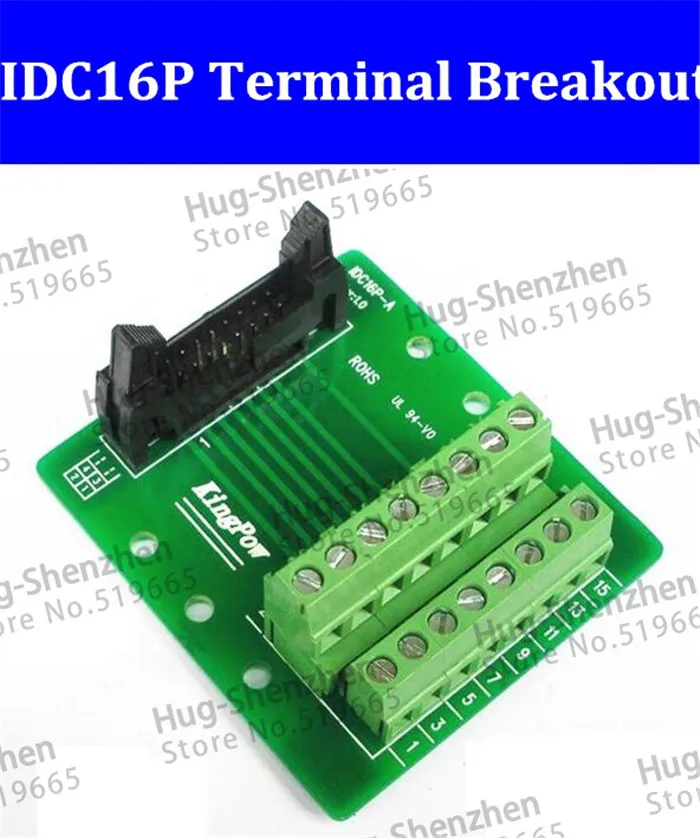 High Quality 16P to terminal PLC to terminal IDC16P terminal breakout without bracket for C45 Din Rail--5pcs/lot