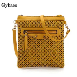 Gykaeo Female Leather Small Flap Cross Body Bags for Women 2024 Summer Sweet Girls Casual Evening Clutch Bag Sac A Main Femme