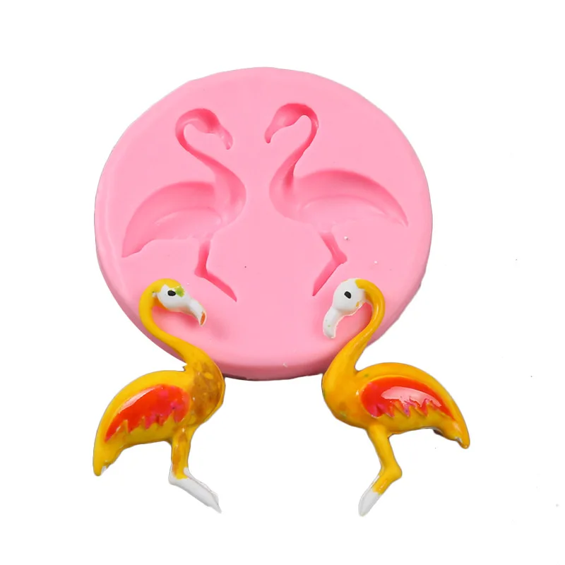 Luyou 1pcs Flamingo Lace Silicone Mold Fondant Mould Cake Decorating Tools Cake Gumpaste Molds, Kitchen Accessories FM1829